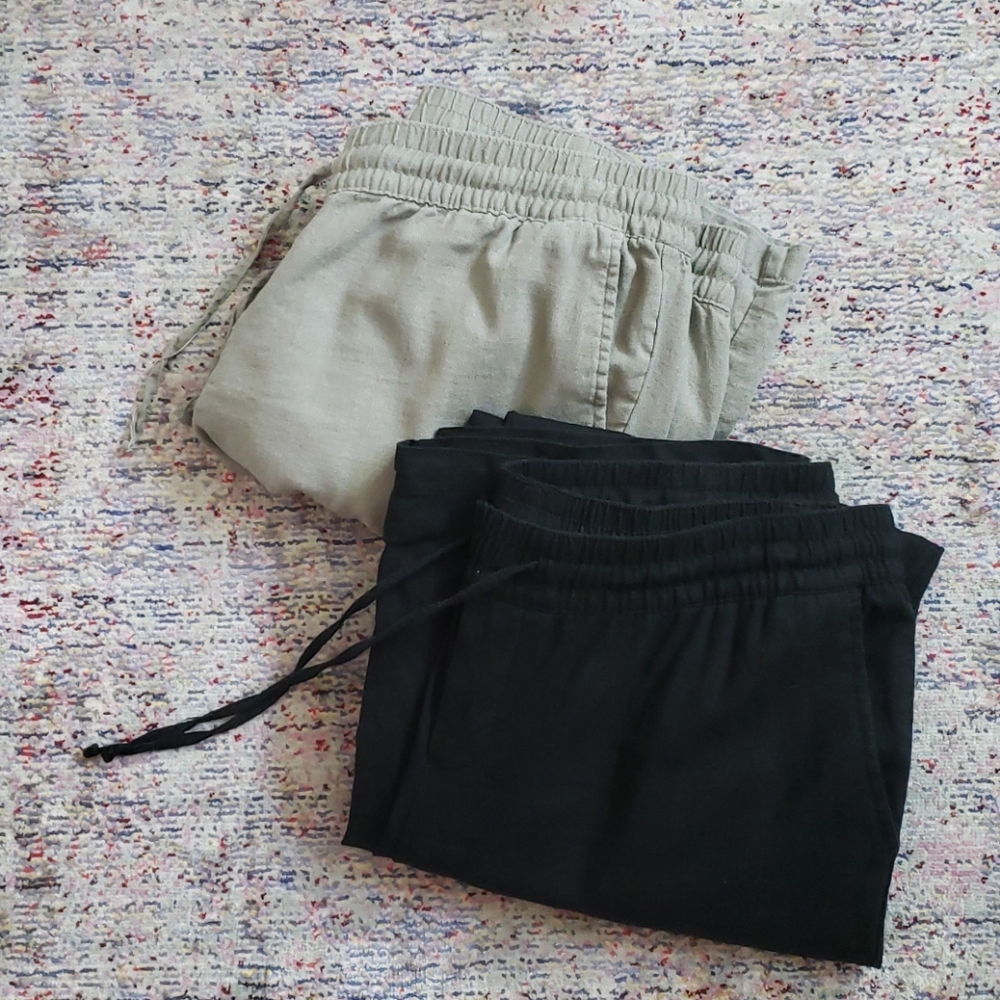 Two linen drawstring pants
